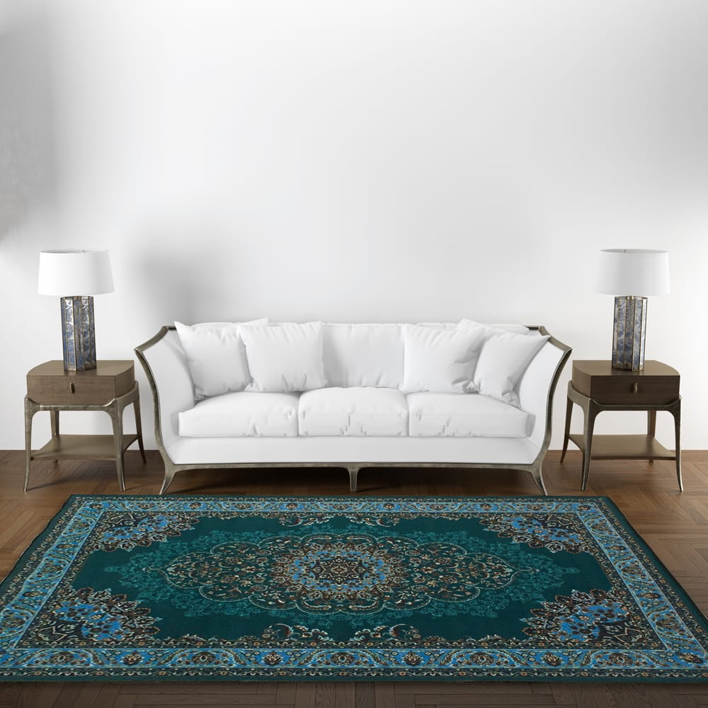 Sajalo Cozy Center piece  runner rug for home wear with grey felt back 150x225 (5x7.5feet)