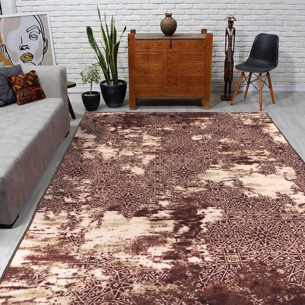 Sajalo beauteous Runner rug in Ash Brown Color with back black felt 150x225 (5x7.5 feet)