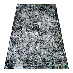 Sajalo Turkish Gray Black Area Rug 100x150cm