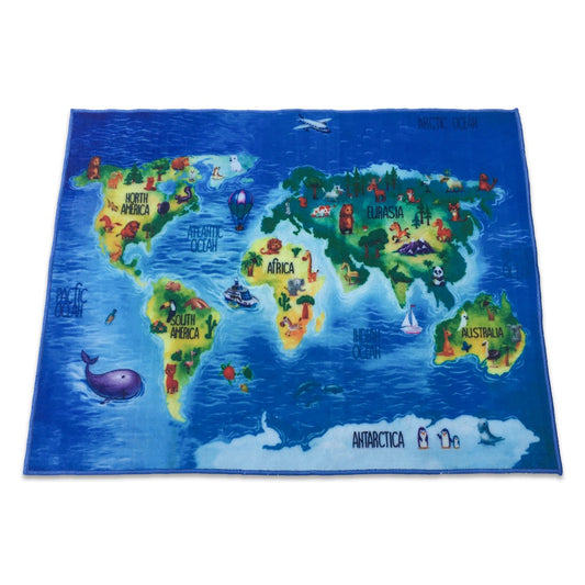 Sajalo Ocean Map Kids Rug 4x6ft