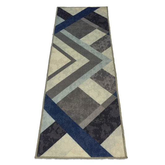 Sajalo Geometric Design Gray Runner carpet 60x180cm