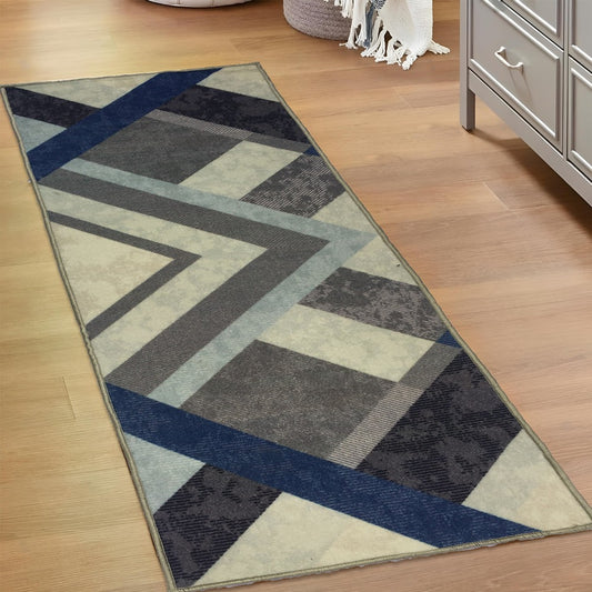 Sajalo Geometric Design Gray Runner carpet 60x180cm